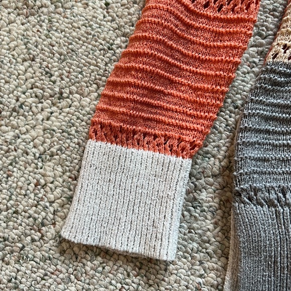 Color Block Autumn Colored Lightweight Knit Hoodie - Picture 8 of 8